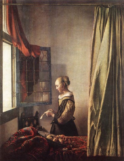 Jan Vermeer, la liseuse à la fenêtre, 1657